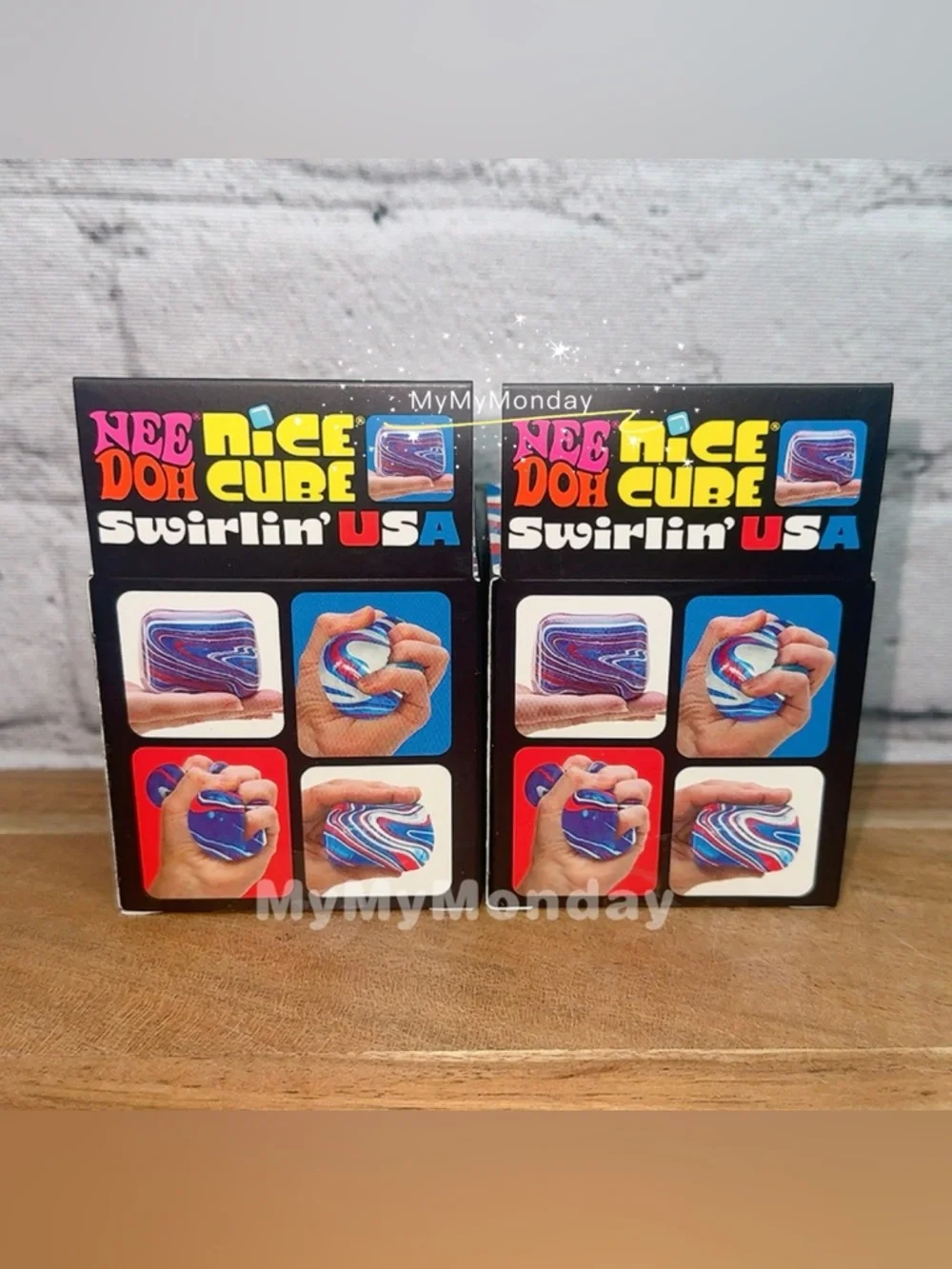 NeeDoh Nice Cube Swirl USA Squishy Fourth of July Bundle - Picture 3 of 3